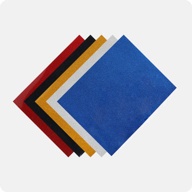 グリッターヒートトランスファービニールバンドル - 30 x 25 cm 5パック (5色アソート)
