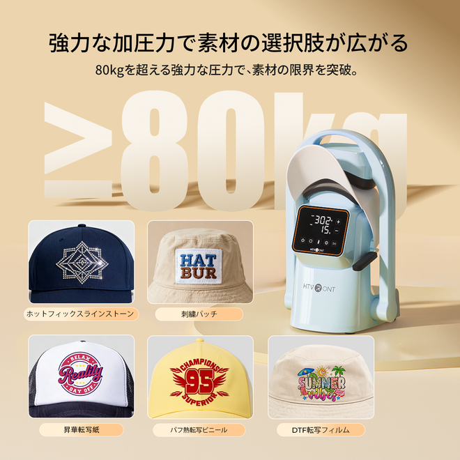 新発売！HTVRONT A300 全自動ハットヒートプレス  帽子熱転写プレス機  2つのプラテン付き